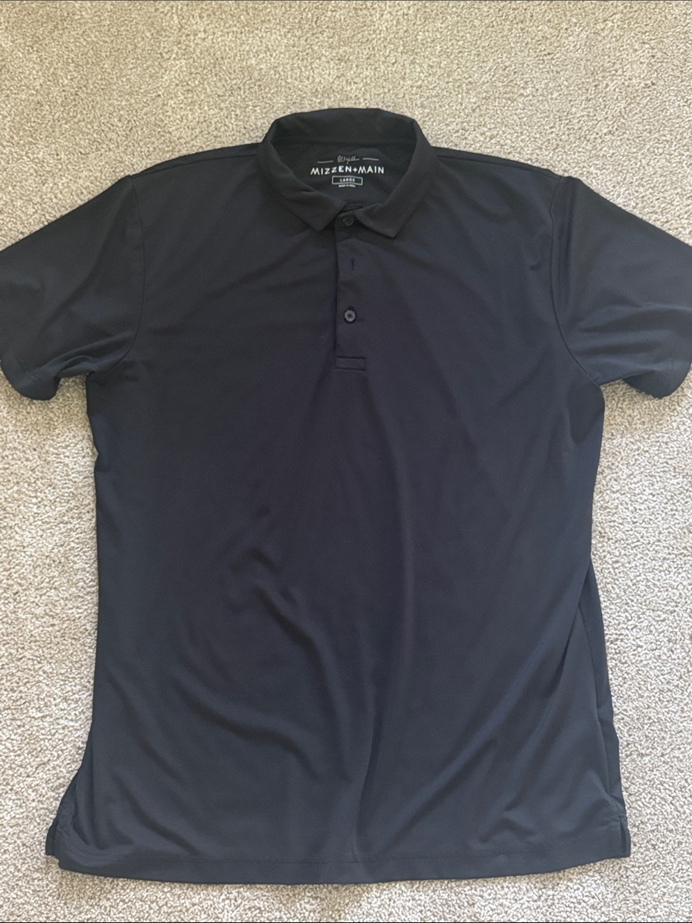 Mizzen+Main Black Performance Polo Shirt
